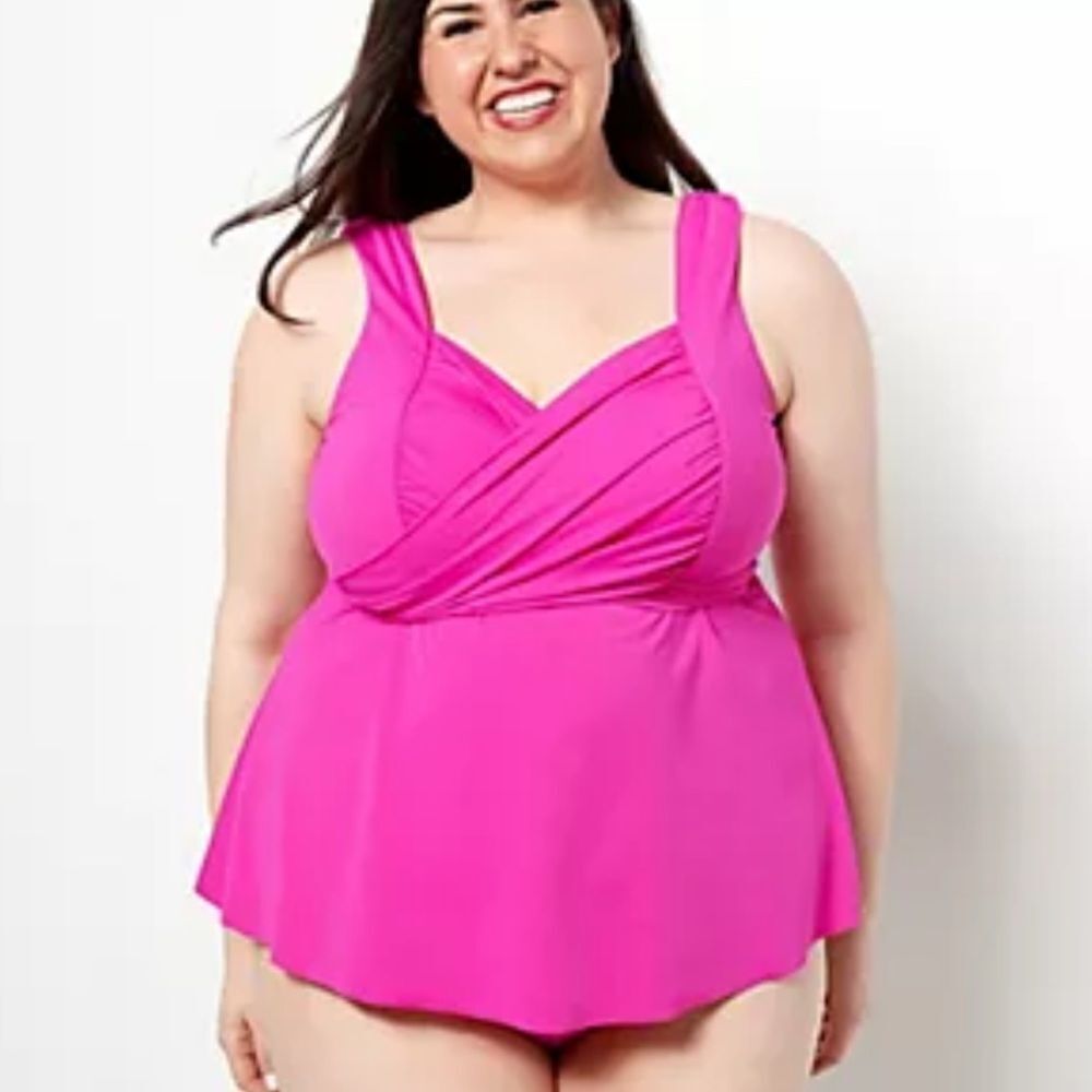 Kim Gravel Vibrant Pink Swimsuit Sz 14